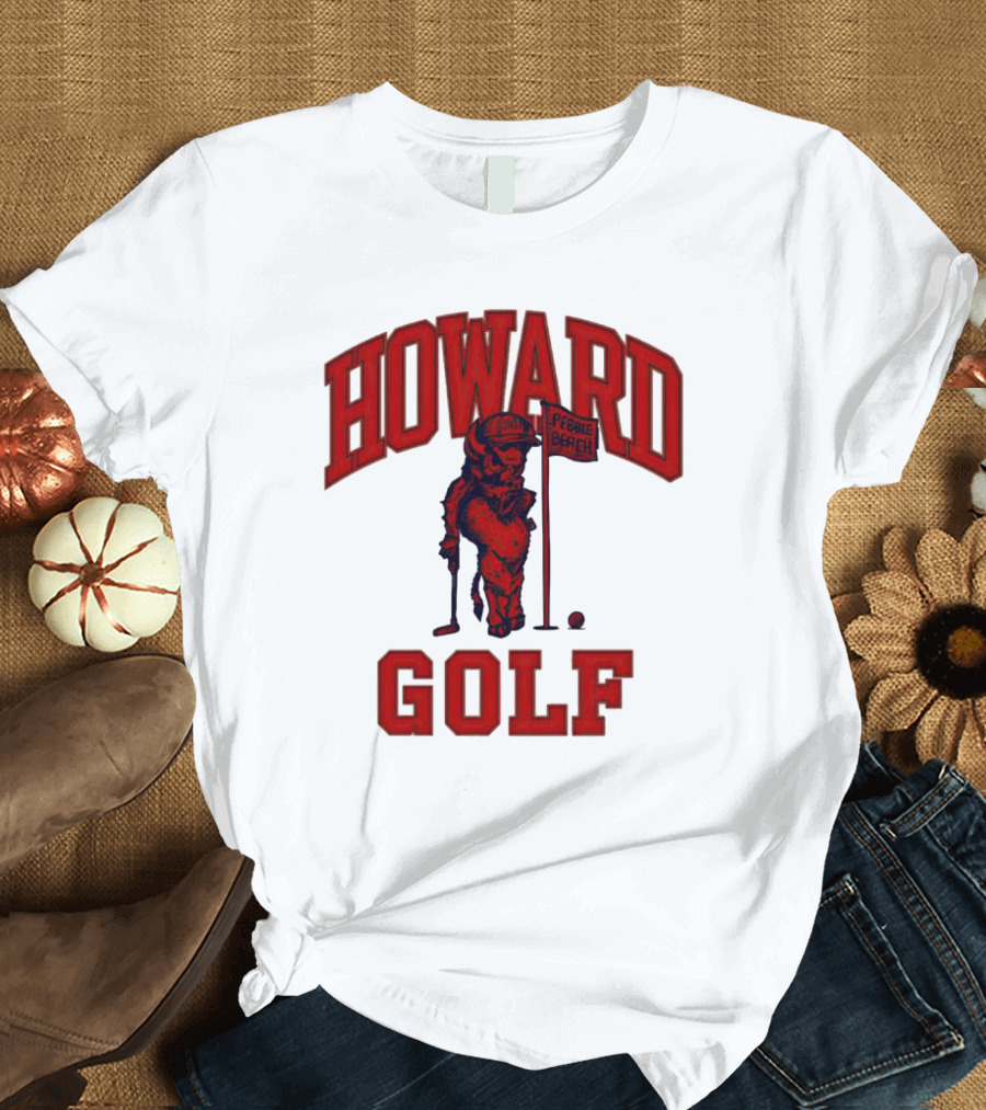 Howard Golf Pebble Beach Vintage Style Bull Golfer T-Shirt