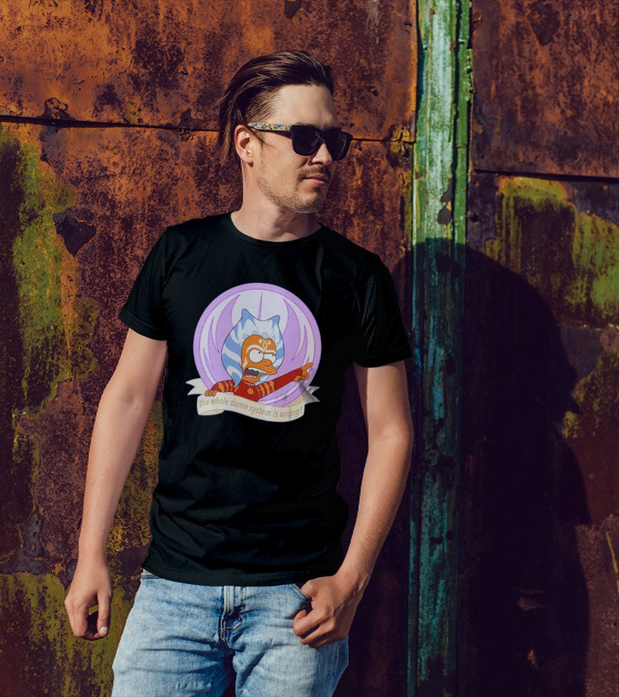 Ahsoka Tano Style Bart Simpson Parody Padawan The Whole Damn System Is Wrong T-Shirt