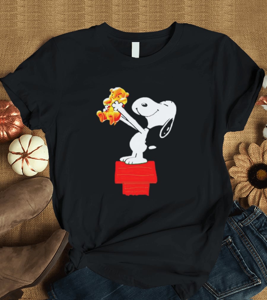 Snoopy Holding Simba From Lion King Scene T-Shirt