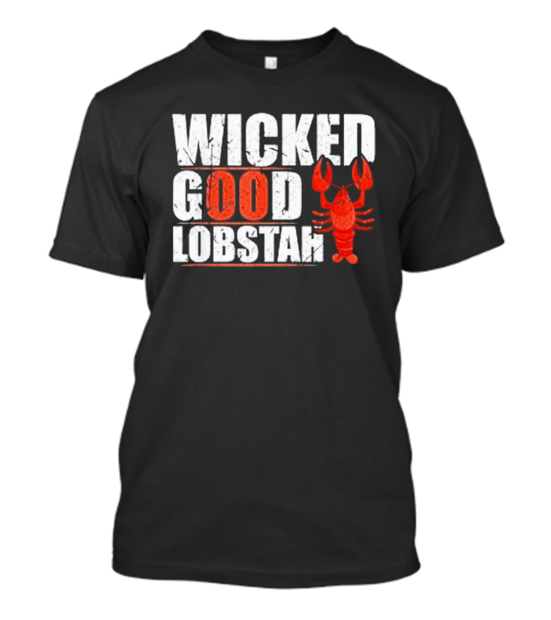 Wicked Good Lobstah Lobster Maine New England Phrase T-Shirt