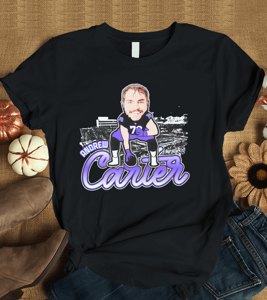 Andrew Carter Caricature Football Player Signature T-Shirt