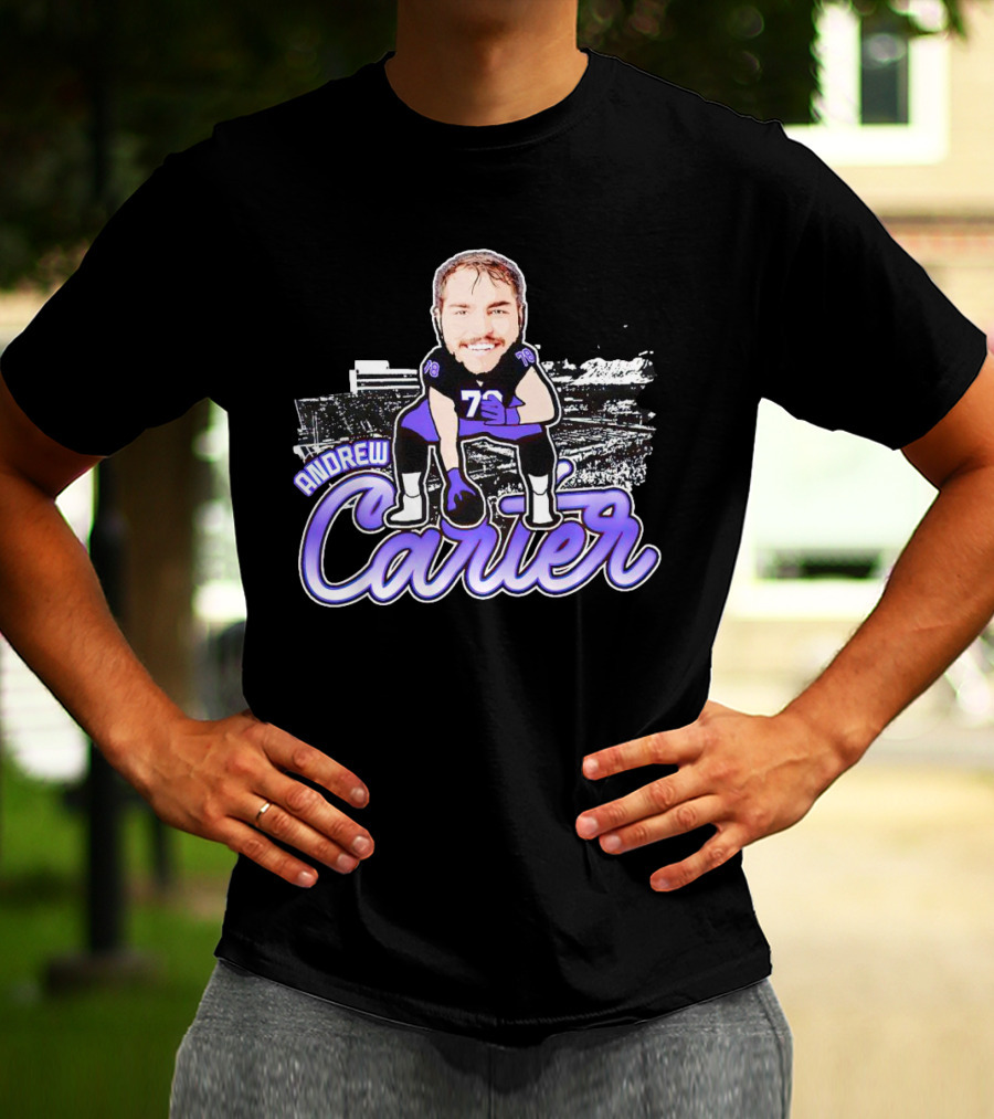 Andrew Carter Caricature Football Player Signature T-Shirt