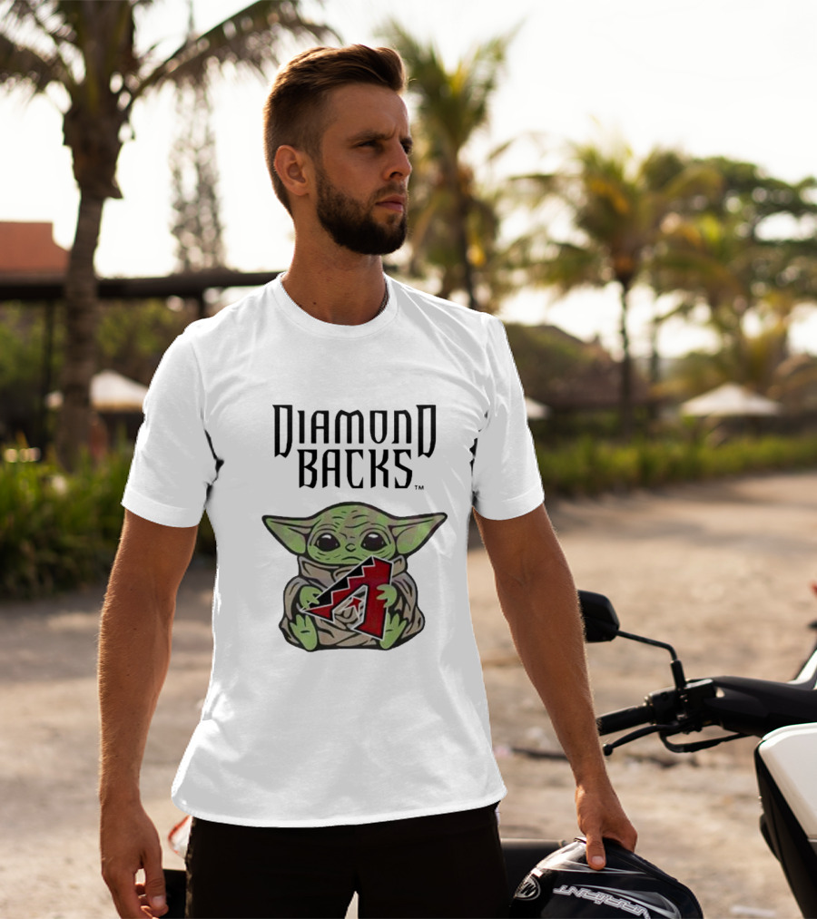 Diamondbacks Baby Yoda Hugging T-Shirt