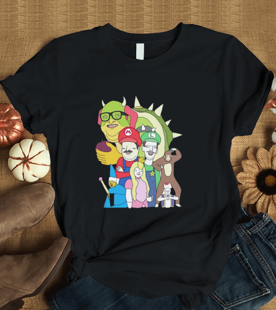 Mario Jump Brother Luigi Bowser Princess Peach Toad And Friends T-Shirt