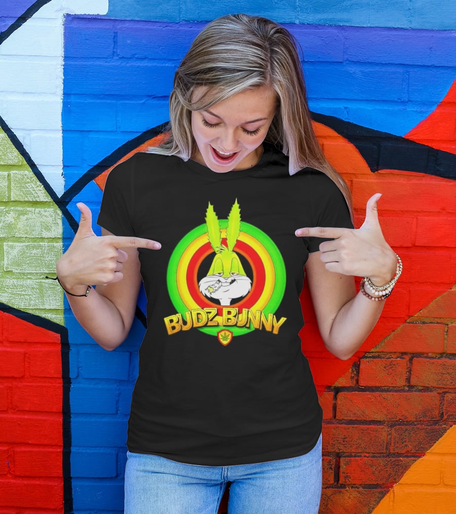 Budz Bunny Cannabis Inspired Cartoon Character T-Shirt