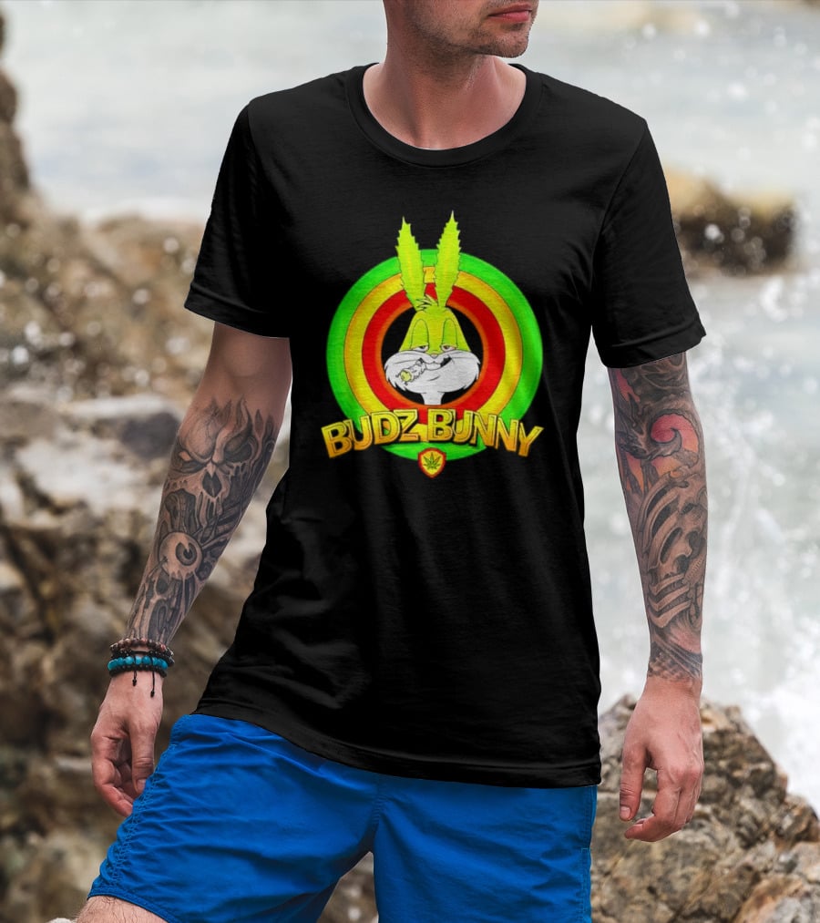 Budz Bunny Cannabis Inspired Cartoon Character T-Shirt