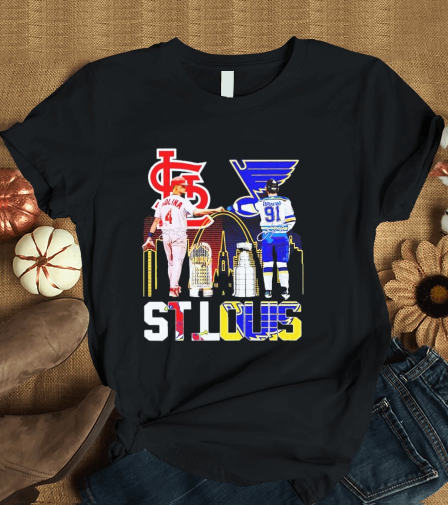 St. Louis Cardinals Molina Blues Tarasenko Skyline Arch T-Shirt