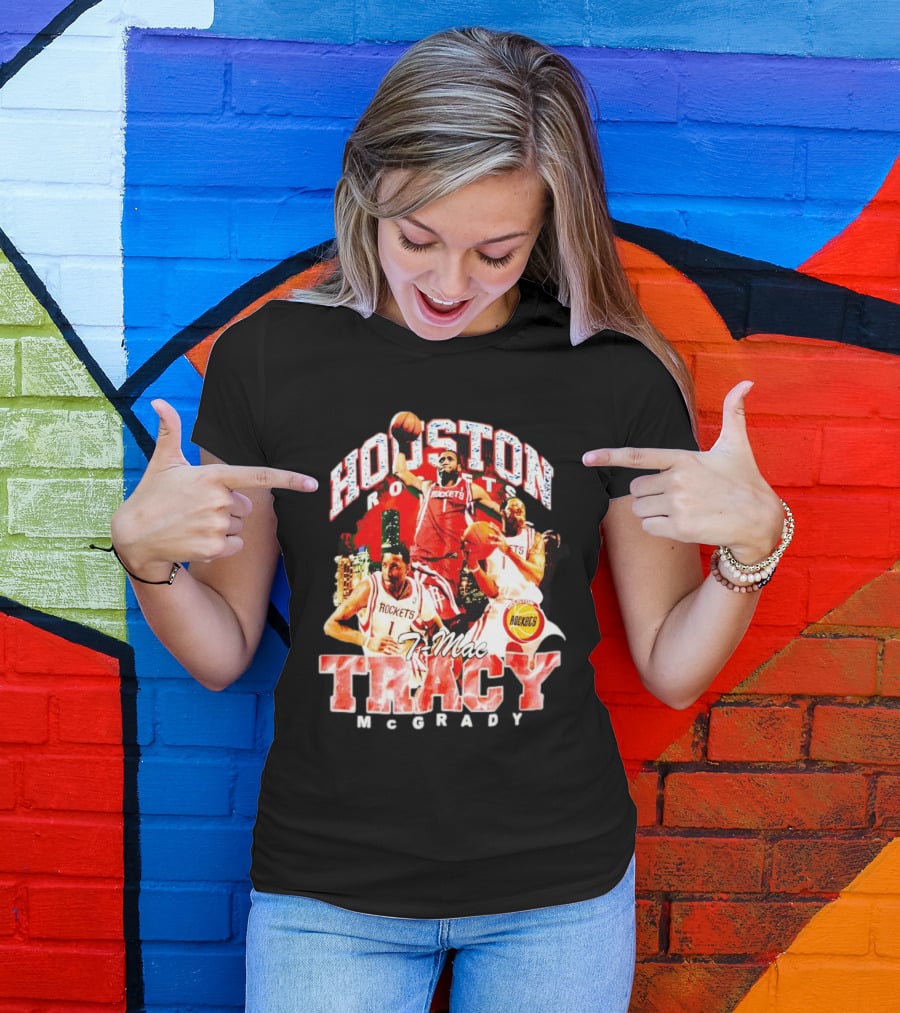 Houston Rockets T-Mac Tracy McGrady Hardwood Classics Bling Concert T-Shirt