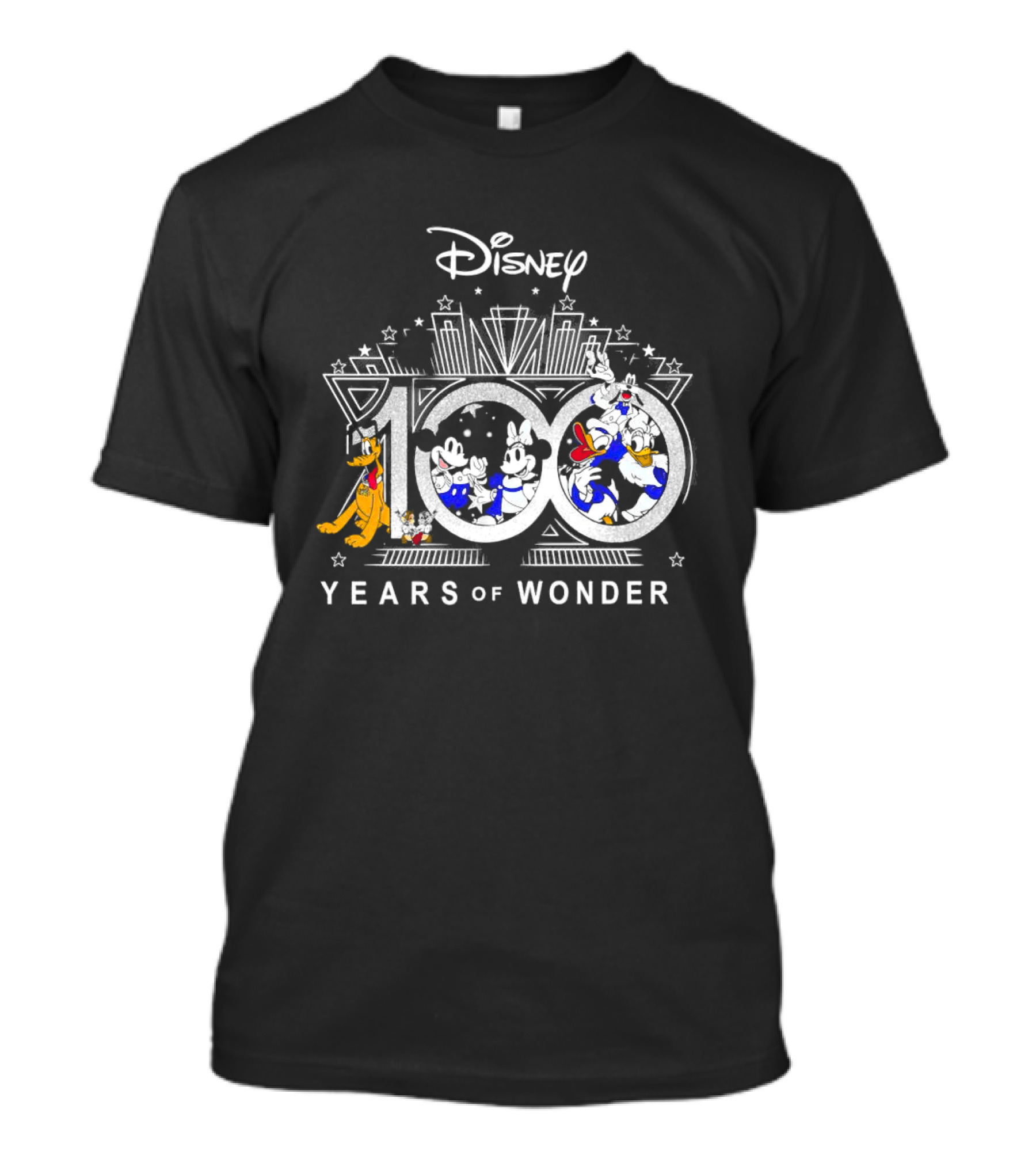 Disney 100 Years Of Wonder Mickey Minnie Donald Pluto T-Shirt