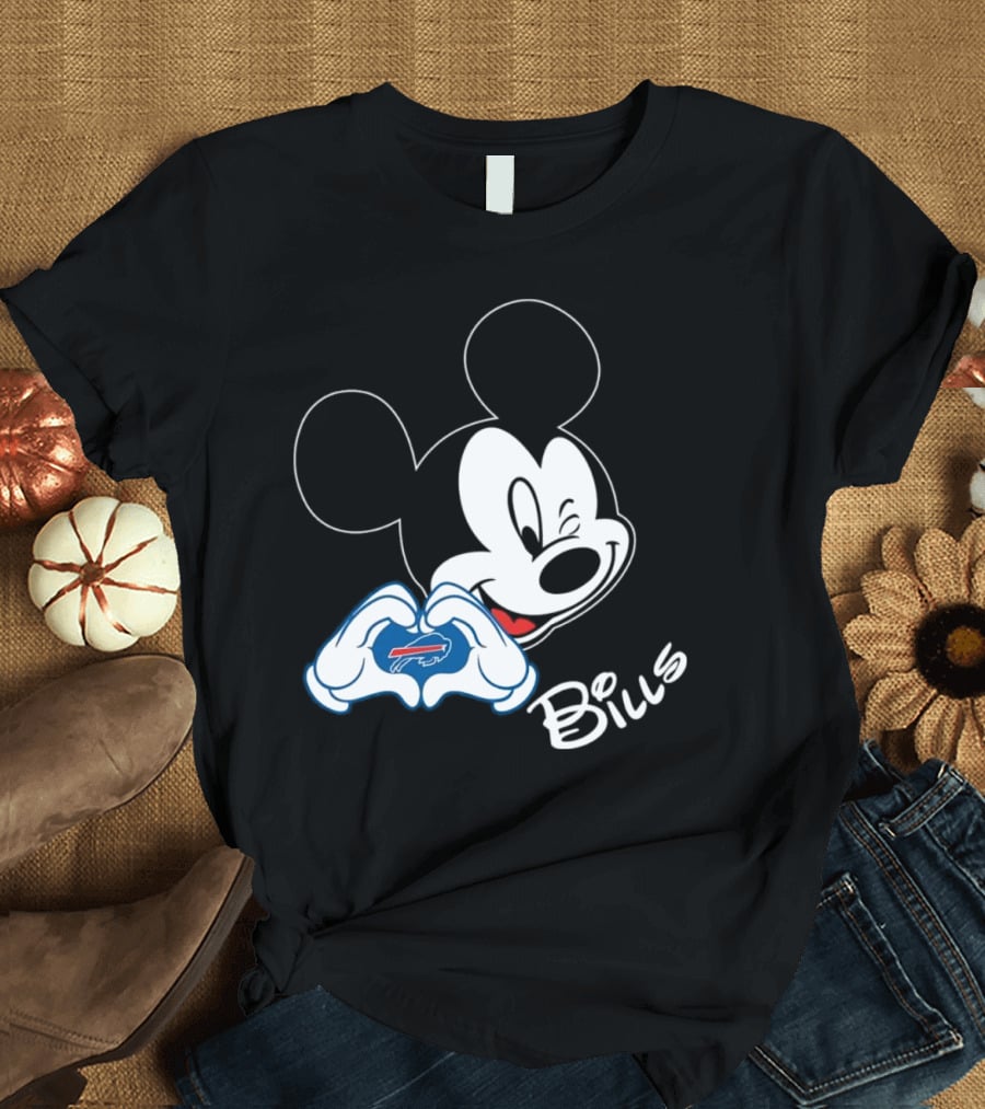 Mickey Heart Hands Buffalo Bills T-Shirt