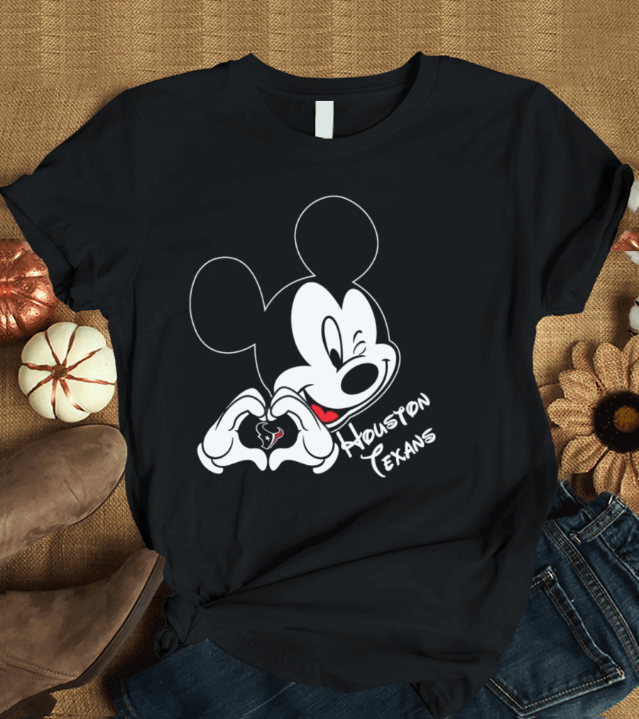 Mickey Mouse Heart Houston Texans T-Shirt