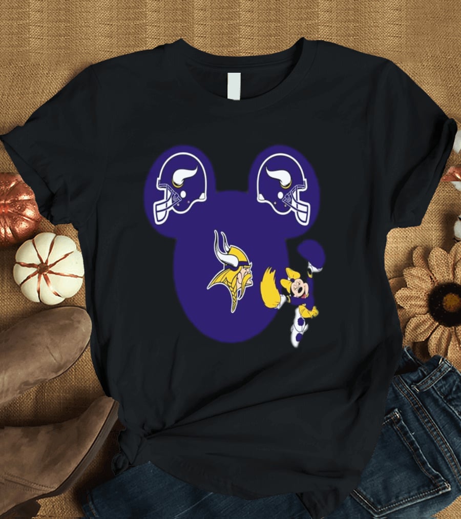Minnesota Vikings Mickey Mouse Helmets T-Shirt