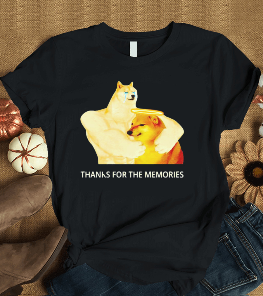 RIP Cheems Thanks For The Memories Doge Crying Angel Halo Hug T-Shirt