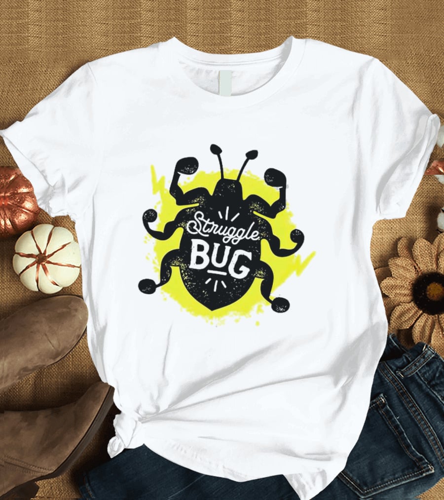 Struggle Bug Yellow Lightning Background T-Shirt