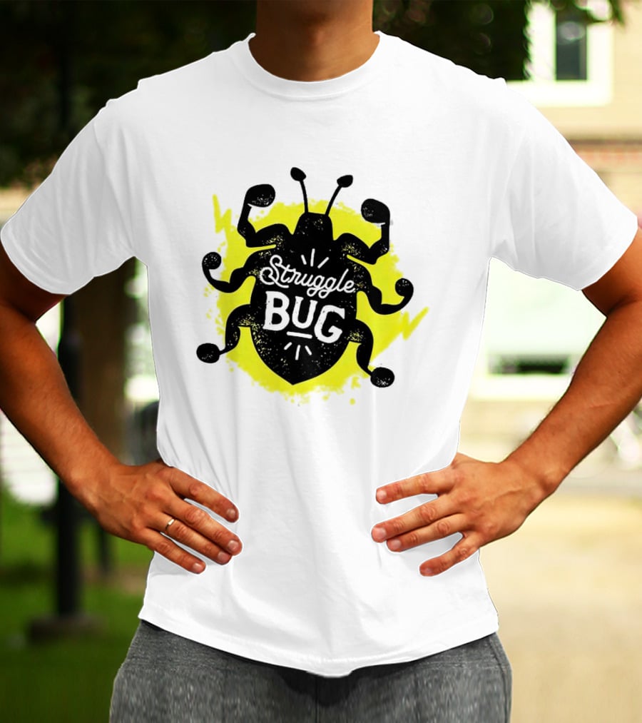 Struggle Bug Yellow Lightning Background T-Shirt