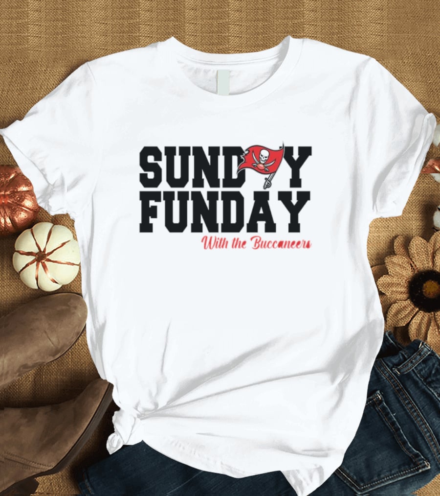 Sunday Funday With The Buccaneers Pirate Flag T-Shirt