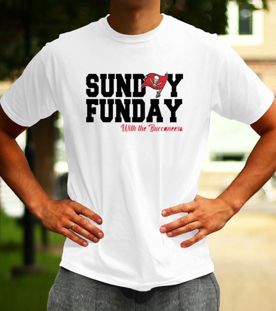 Sunday Funday With The Buccaneers Pirate Flag T-Shirt