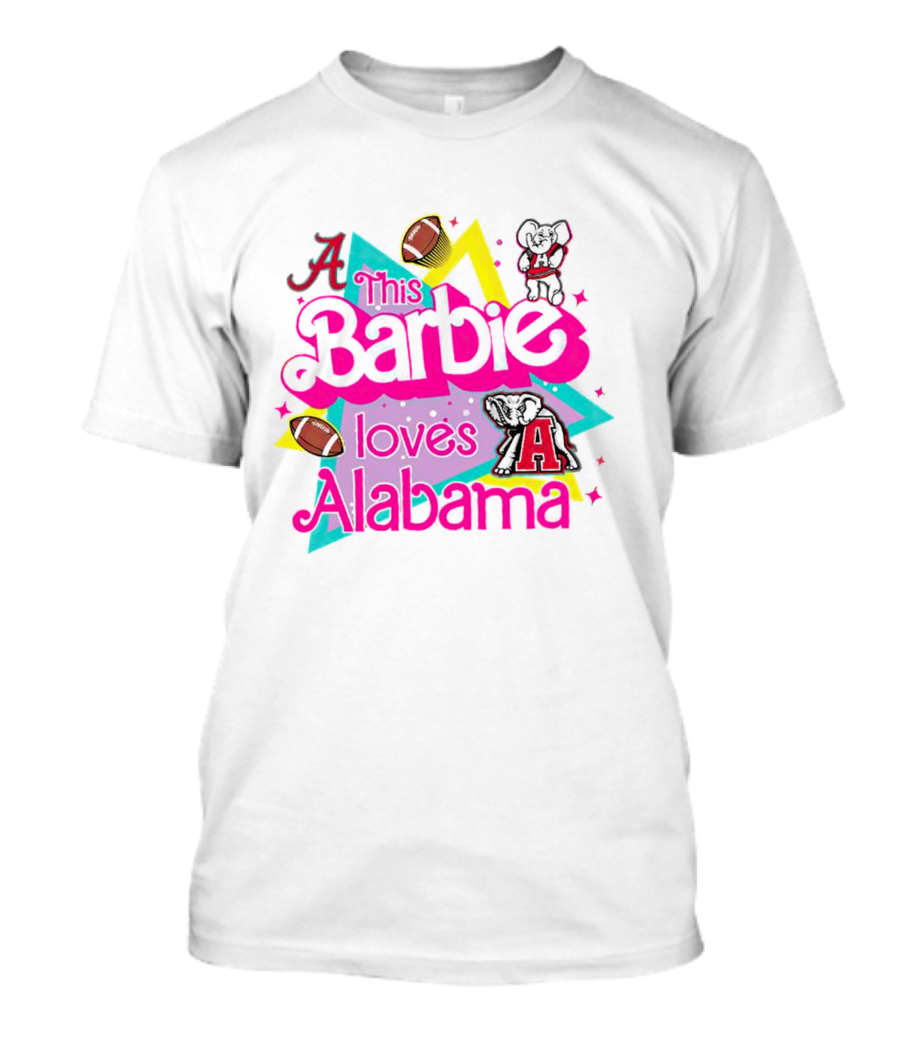 This Barbie Loves Alabama Football And Crimson Tide Fan Elephants T-Shirt