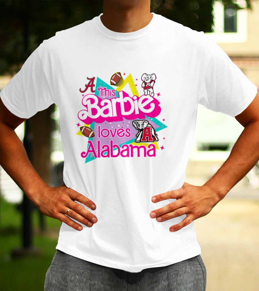This Barbie Loves Alabama Football And Crimson Tide Fan Elephants T-Shirt