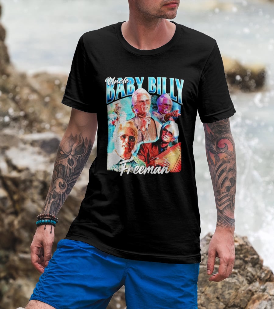 Uncle Baby Billy Freeman Vintage Retro Style Multicolor Collage T-Shirt