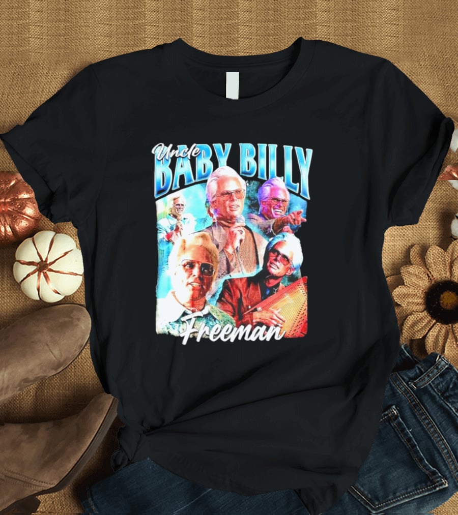Uncle Baby Billy Freeman Vintage Retro Style Multicolor Collage T-Shirt