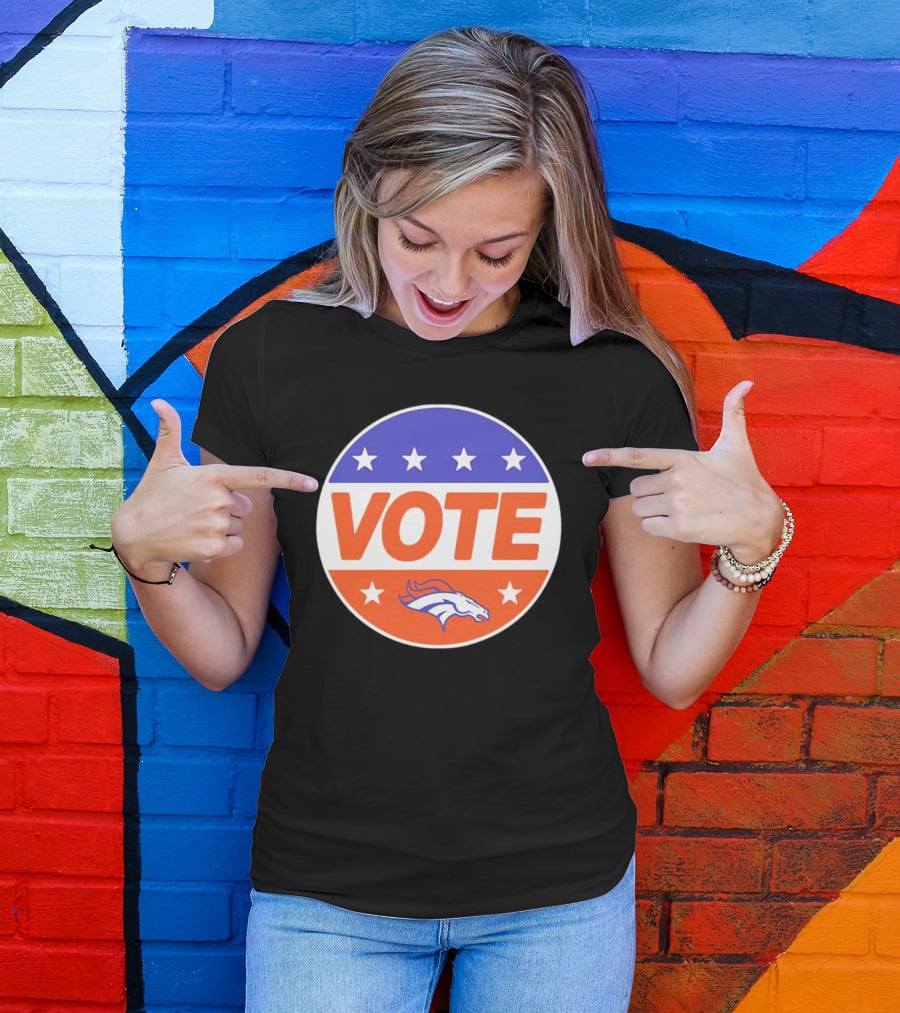 Vote Denver Broncos Team Logo Stars T-Shirt