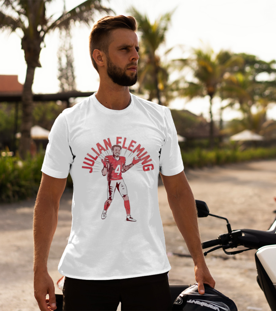 Julian Fleming Football Number Four Dynamic Pose T-Shirt