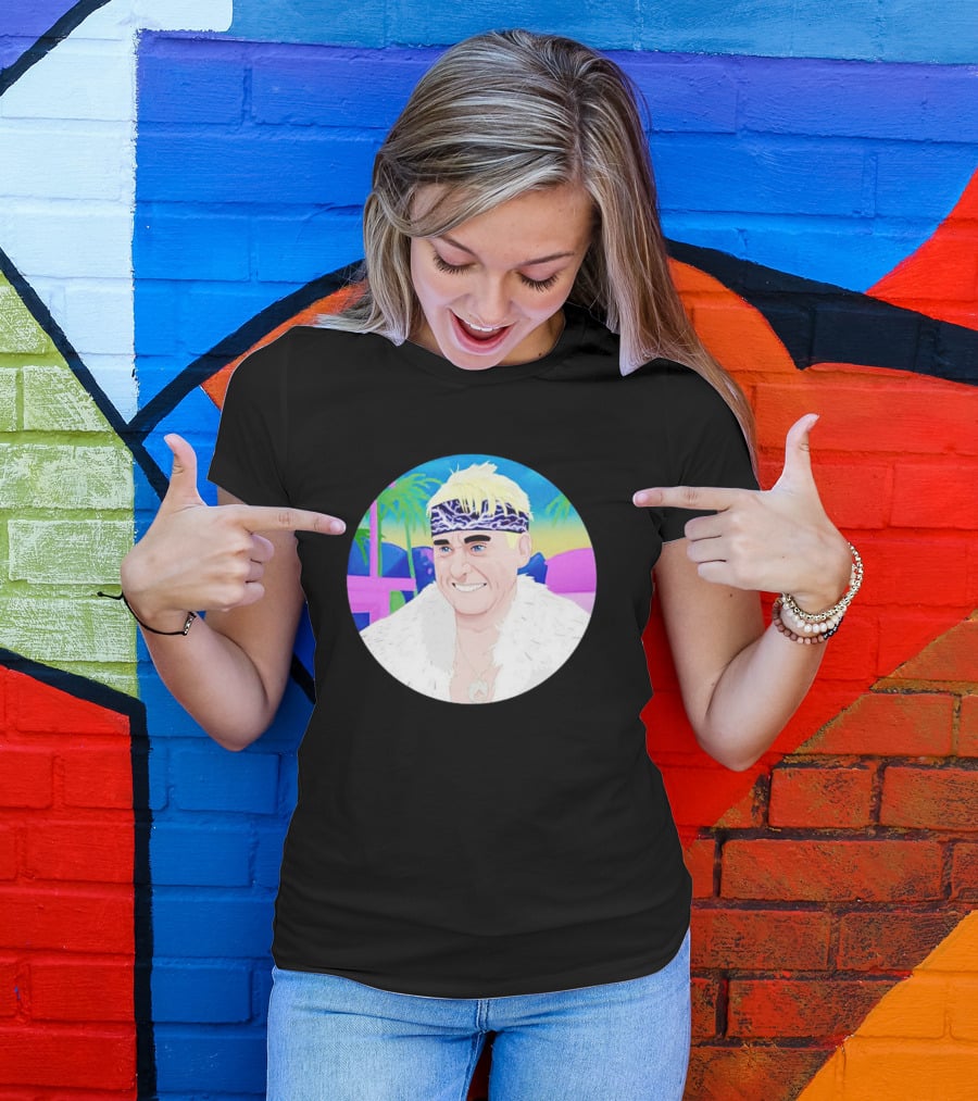 Ken The Patriarchy Is Not Horses Retro Pop Art Style With Blonde Hair And Headband T-Shirt