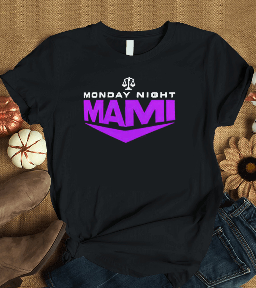 Monday Night Mami Purple Scales Of Justice T-Shirt