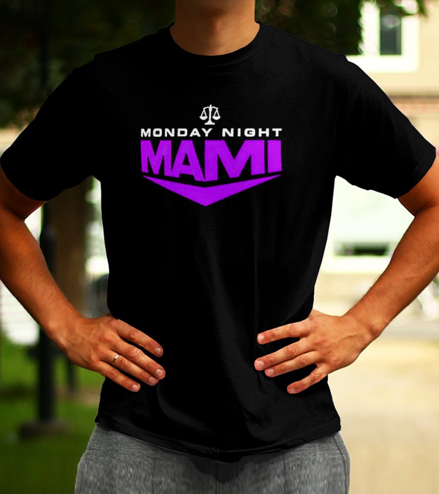 Monday Night Mami Purple Scales Of Justice T-Shirt