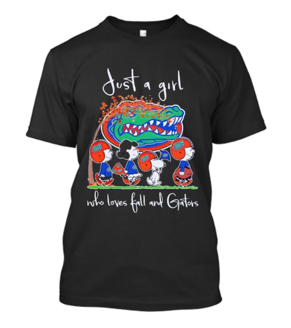 Just A Girl Who Loves Fall And Florida Gators Peanuts Characters T-Shirt
