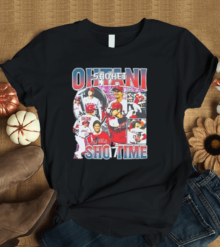 Shohei Ohtani Angels Shotime Baseball Collage T-Shirt
