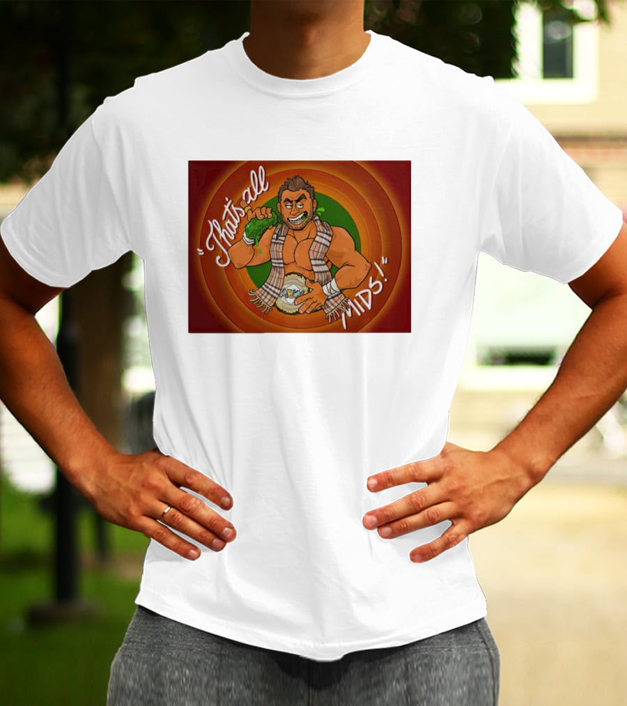 That's All Mids Wrestler Veggie Bowl Champion T-Shirt