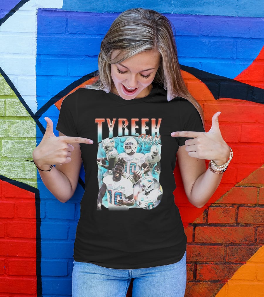 Tyreek Hill Miami Football Vintage Collage T-Shirt
