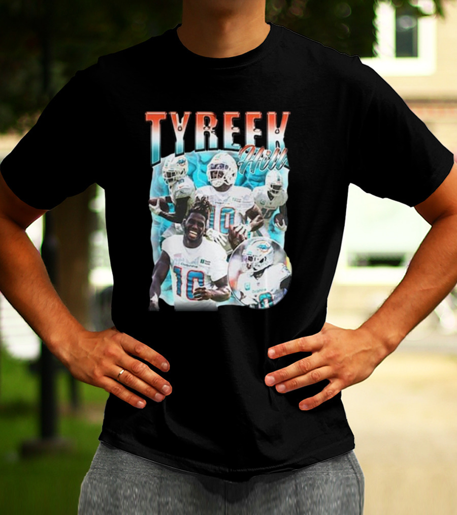 Tyreek Hill Miami Football Vintage Collage T-Shirt