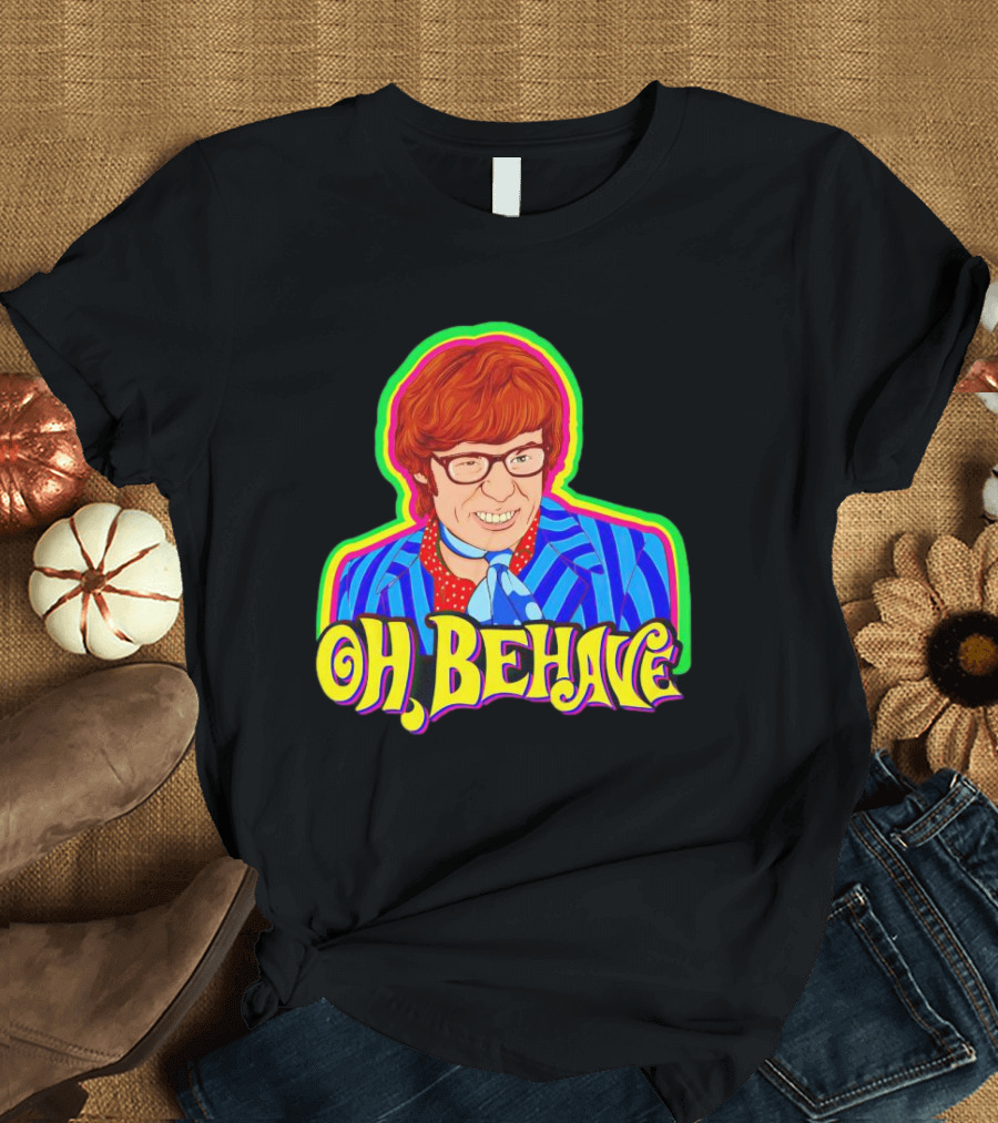 Austin Powers Oh Behave Vintage Style Psychedelic T-Shirt