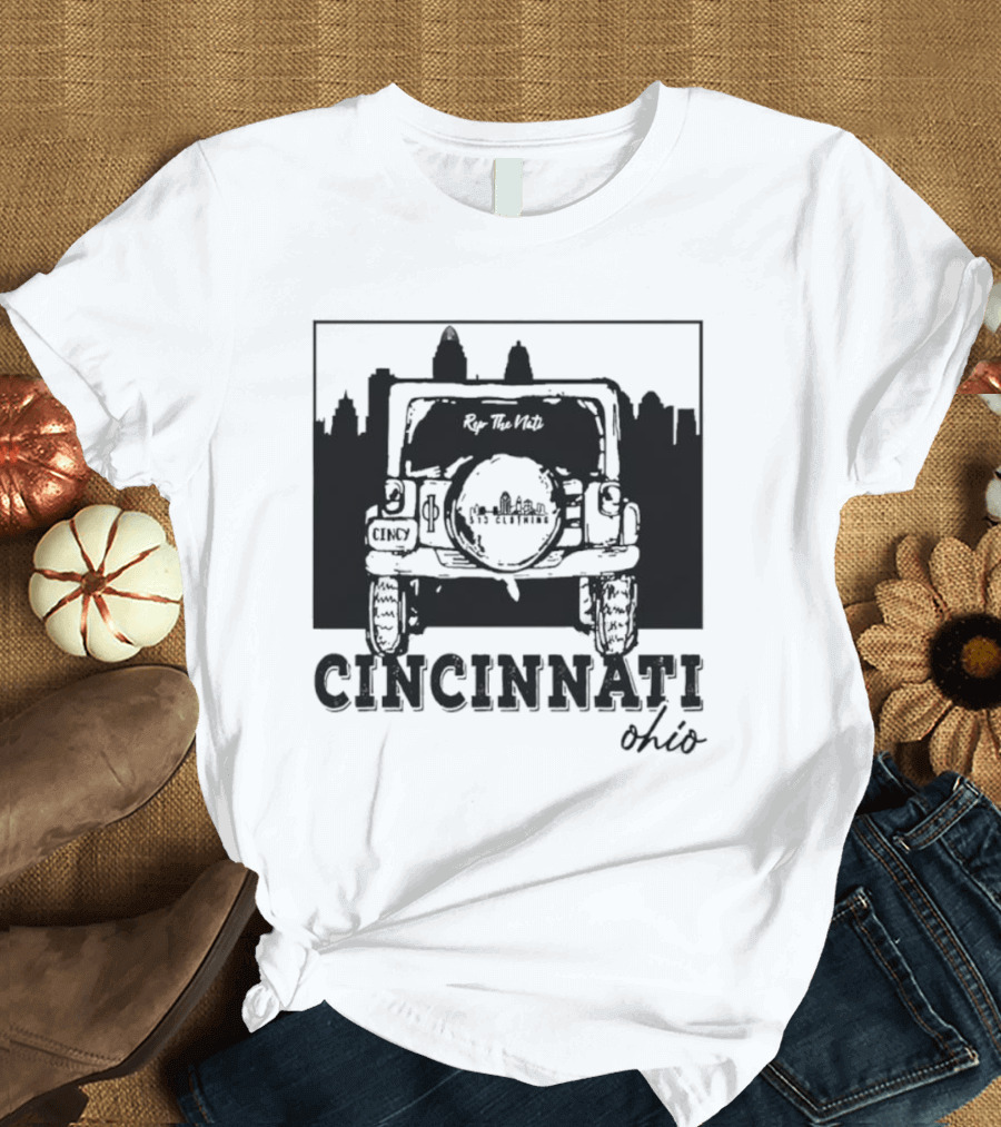 Cincinnati Ohio Jeep Skyline Rip The Nuts T-Shirt