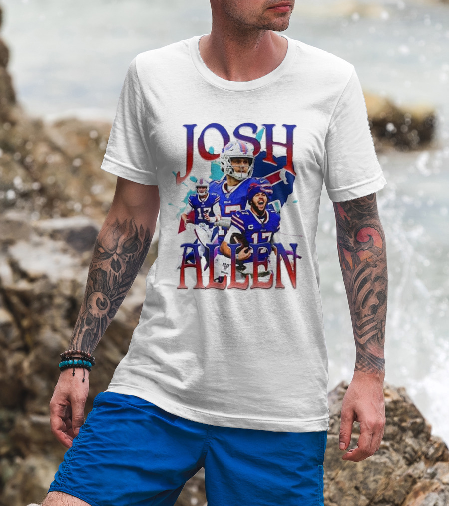 Josh Allen Buffalo Bills Number 17 Football Player T-Shirt