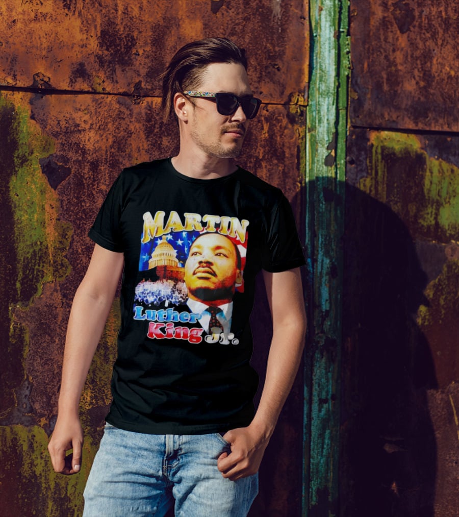 Martin Luther King Jr Vintage 90s American Flag Capitol T-Shirt
