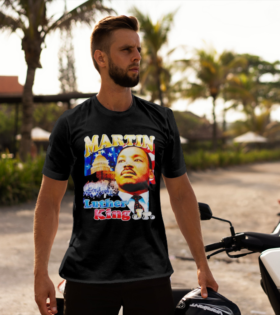 Martin Luther King Jr Vintage 90s American Flag Capitol T-Shirt