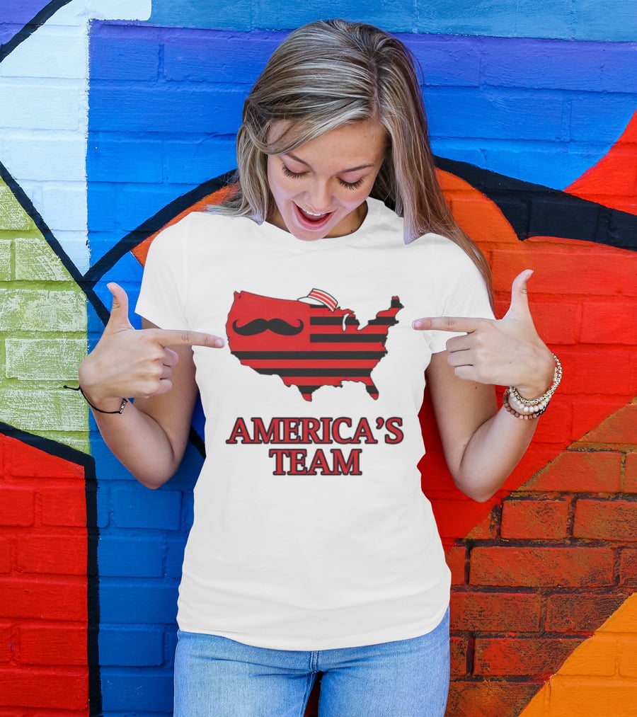 America's Team Moustache Map Cincinnati Men's Fashion T-Shirt