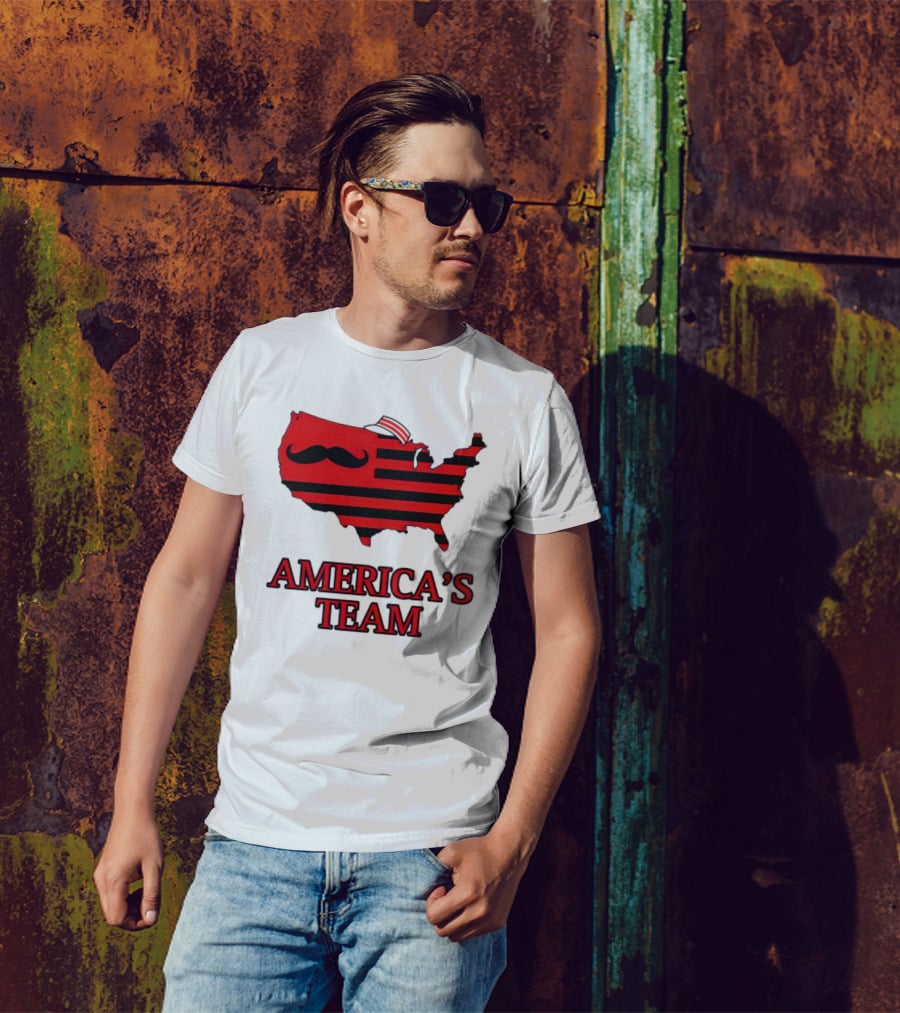 America's Team Moustache Map Cincinnati Men's Fashion T-Shirt