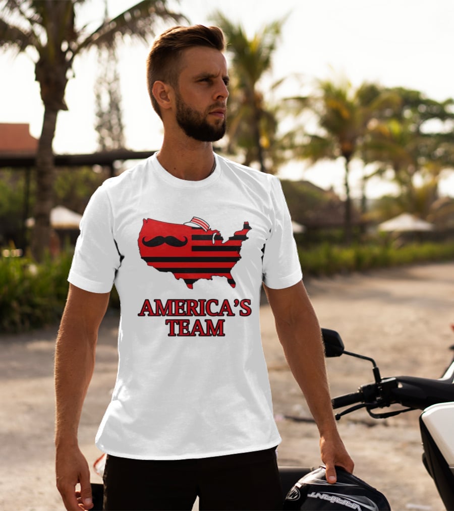 America's Team Moustache Map Cincinnati Men's Fashion T-Shirt