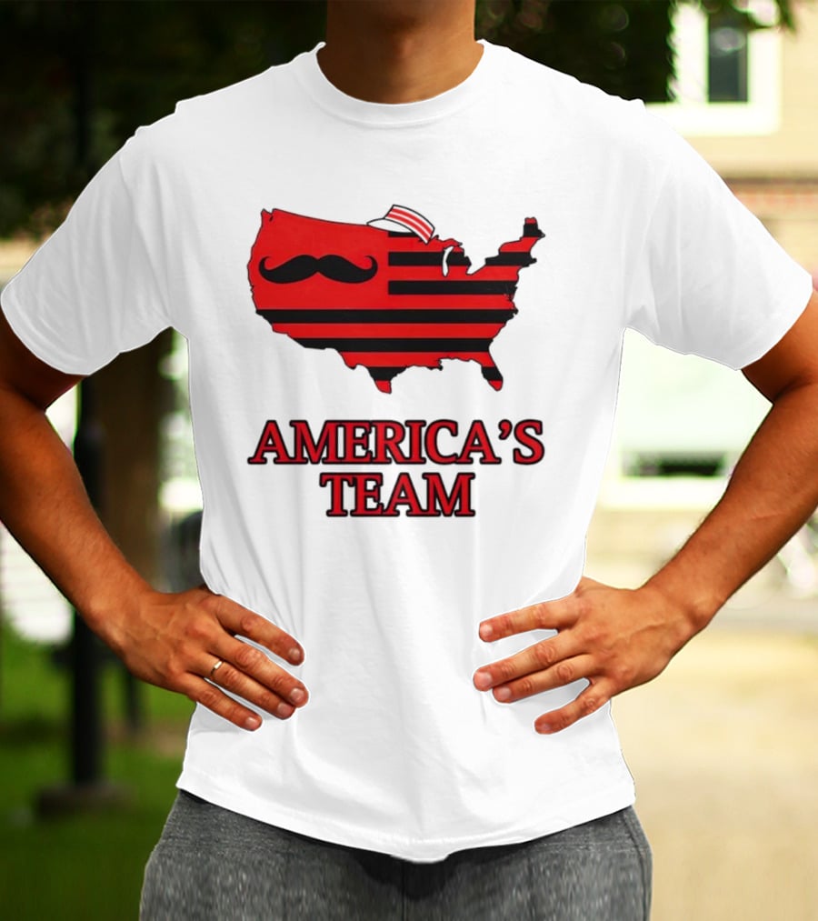 America's Team Moustache Map Cincinnati Men's Fashion T-Shirt