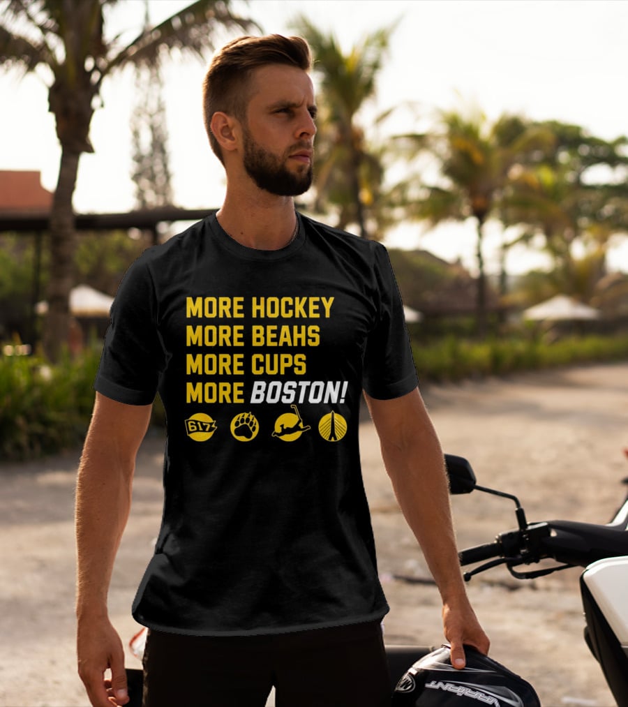 More Hockey More Beahs More Cups More Boston 617 Bear Claw Skater Bridge T-Shirt