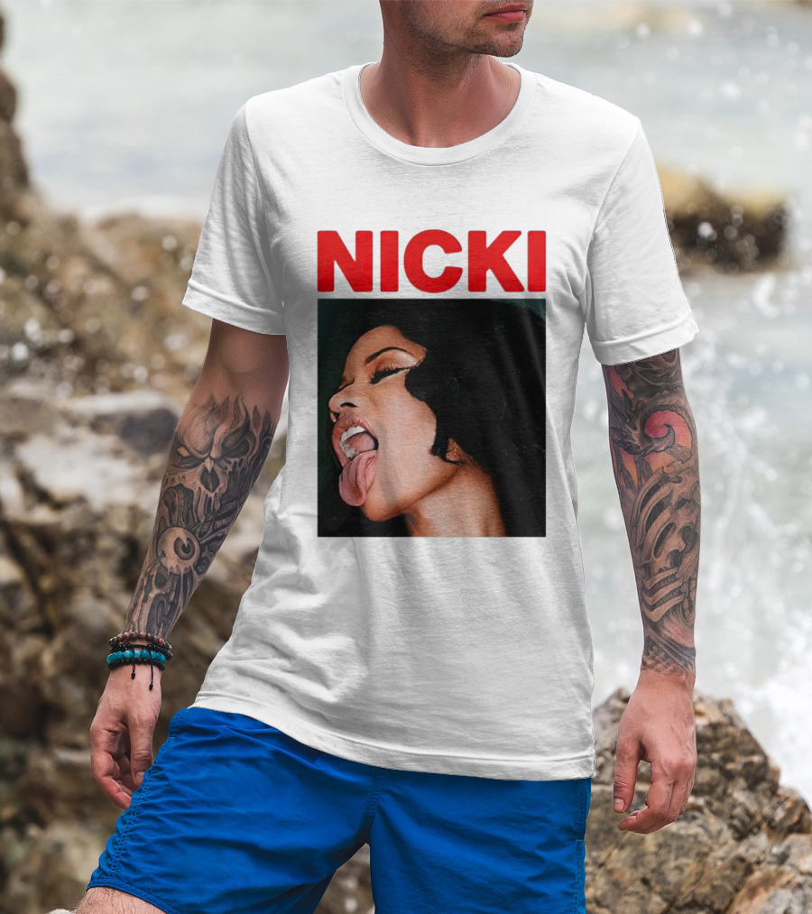 Nicki Sticking Out Tongue Image T-Shirt