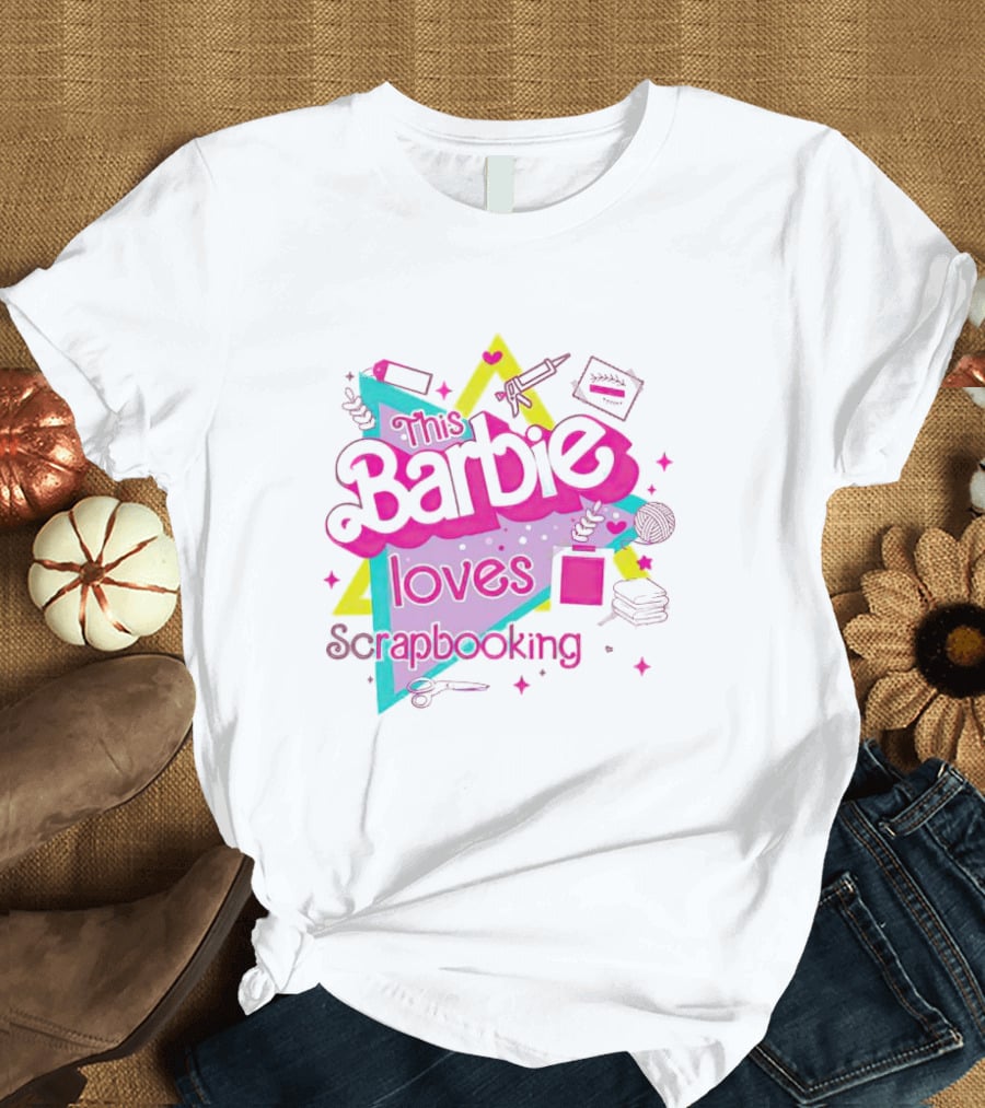 This Barbie Loves Scrapbooking Colorful Craft-Inspired T-Shirt