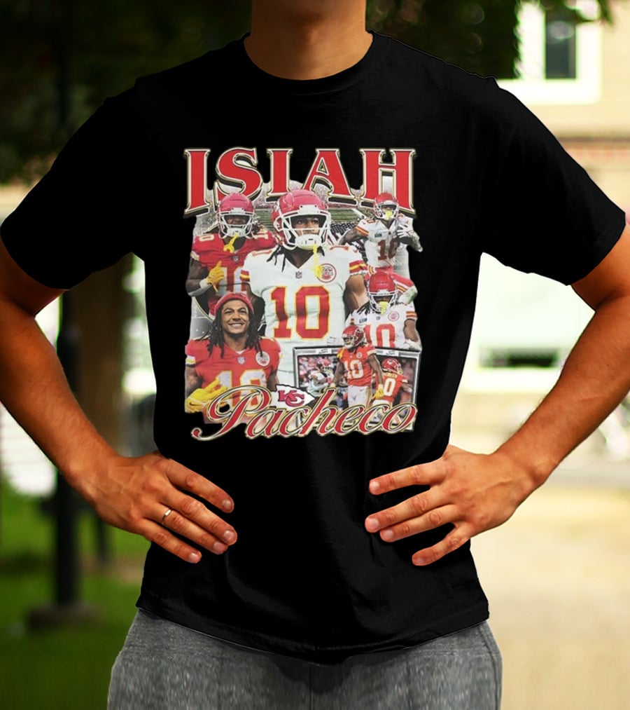 Isiah Pacheco 90s Kansas City Chiefs Football Collage T-Shirt