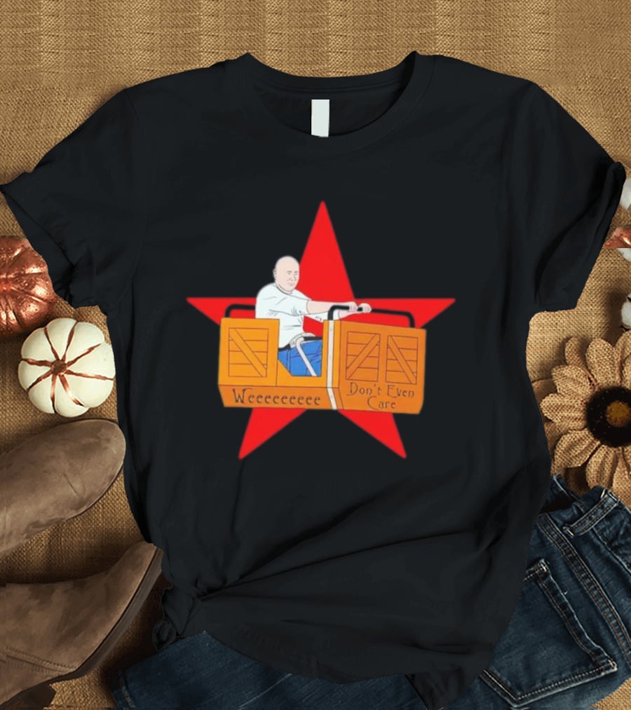 Weeeeeee Don't Even Care With Red Star Background Rollercoaster Ride T-Shirt
