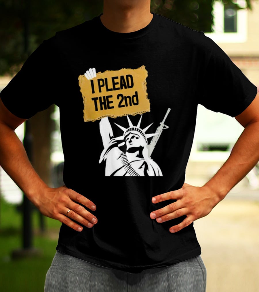 I PLEAD THE 2nd Statue Of Liberty Rifle Protest T-Shirt